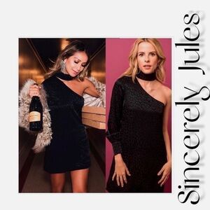 Sincerely Jules Elegant Black One-Shoulder Dress